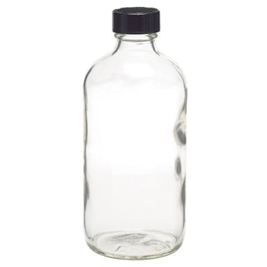 Freund 4771B03CLR Boston Rnd 8 Oz PVC Coated Glass Bottle