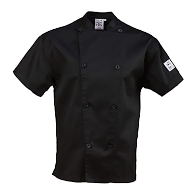 Chef Revival J205BK-L Performance Large Black Short Sleeve Chef Jacket
