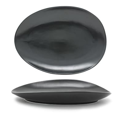 FOH DOS030BKP20 Tides 12" Mussel Oval Plate - 2 / CS