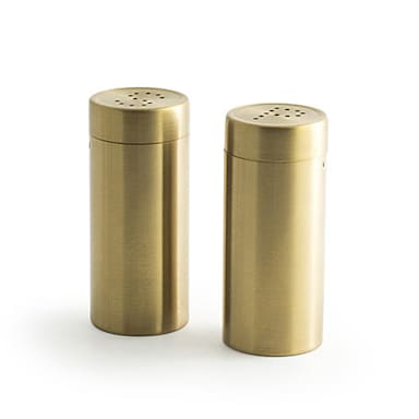 FOH TSP012GOS22 Matte Brass 3" Salt & Pepper Shakers - 6 / CS