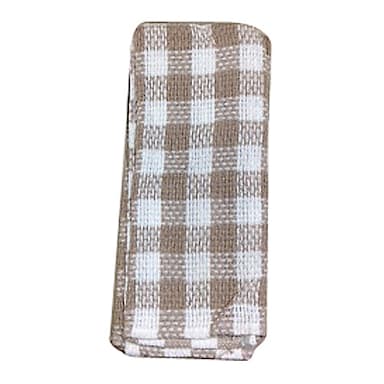 John Ritzenthaler 101-00 16" x 26" Taupe/White Kitchen Towel - 2 / PK