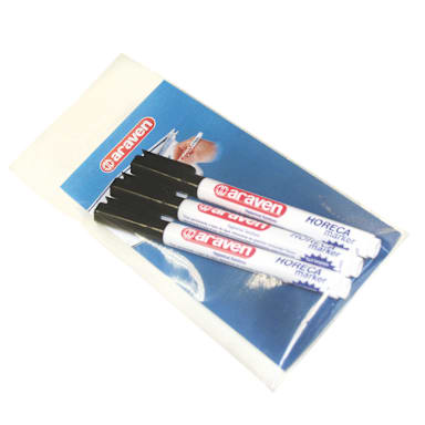 Araven 00524 Black Washable 1/32" Point Marker - 3 / PK