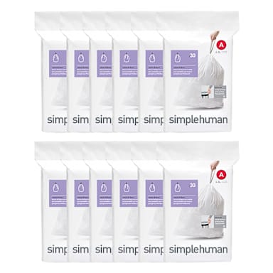 simplehuman CW0250 Code A 1.2 Gal Custom White 360 Liners
