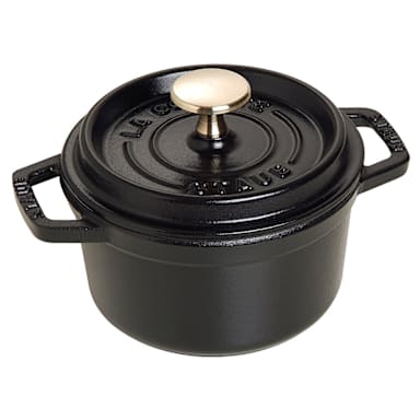 Staub USA 1101425 Matte Black .75 Qt Cast Iron Mini Cocotte/Dutch Oven