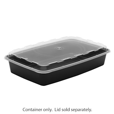 Cube Plastics CR-1147BB Black 48 Oz Carryout Container