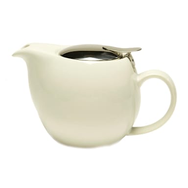 Service Ideas TPCV16WH Ceramic 16 Oz Oval Tea Pot - 6 / Cs