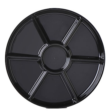 EMI Yoshi EMI-ECT16B 7 Compartment Black Round 16" Tray