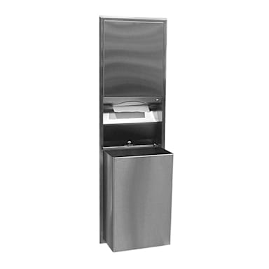 Bobrick B-3947 Recessed Paper Towel Dispenser / Waste Receptacle