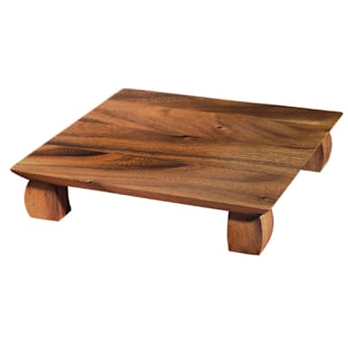 Ironwood Gourmet 28138 Acacia Wood 10 x 10 Sushi Plate w/ Geisha Feet