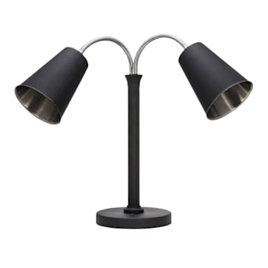 Bon Chef 9670-NERO 23" Double Heat Lamp with Chrome Shade
