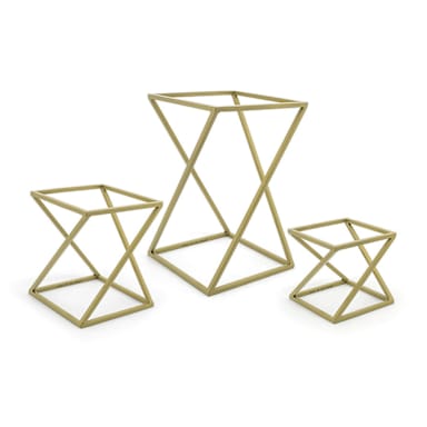FOH BRI005GOI28 B3" Matte Brass Twist Risers - Set