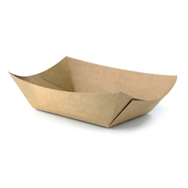 PackNWood 210BQKEAT5 8.7 x 5.7" Kraft Paper Boat - 1000 / CS