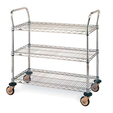 Metro MW703 Chrome 30 x 18" MW Series Standard Duty Utility Cart