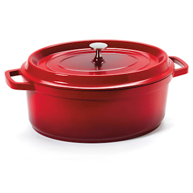 G.E.T. CA-007-R/BK Heiss Red 6.5 Quart Oval Dutch Oven