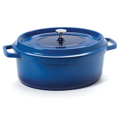 G.E.T. CA-007-CB/BK Cobalt Blue 6.5 Quart Oval Dutch Oven