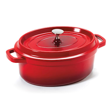 G.E.T. CA-009-R/BK Heiss Red 3.5 Quart Oval Dutch Oven