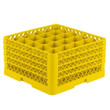 Traex TR6BBBB-08 Yellow 25 Compartment Glass Rack