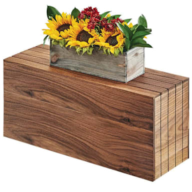 Cal-Mil 166-11-78 Mid-Century 20 x 7 x 11" Walnut Riser
