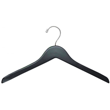 Hangers Direct C-66JMB Matte Black 17" Wood Top Hanger
