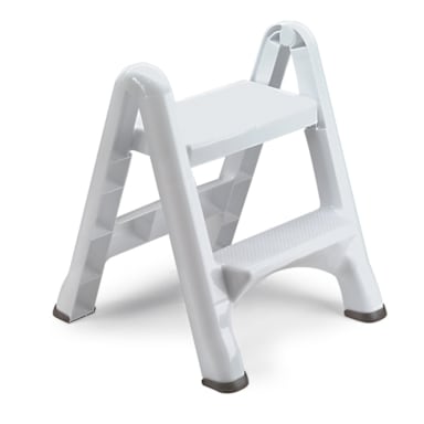 Rubbermaid FG420903WHT White 2-Step Folding Step Stool