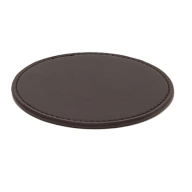 FOH XCO006BRL26 Brown Faux Leather Coaster