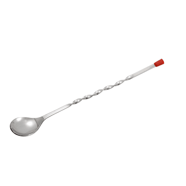 Darling Foodservice 5002082 Steel 11" Bar Spoon with Red Knob