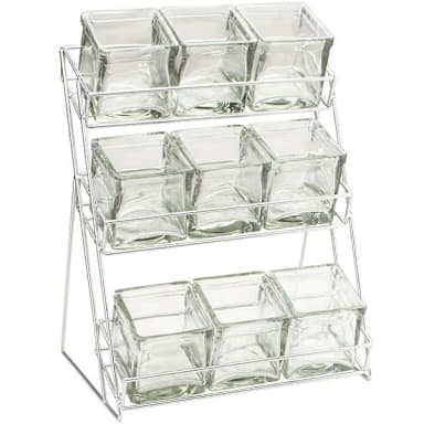 Cal-Mil 1812-39 Iron 9 Platinum Glass Jar Display