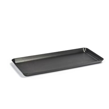 FOH RTR037BKS22 Matte Black 10" Stainless Steel Tray - 6 / CS