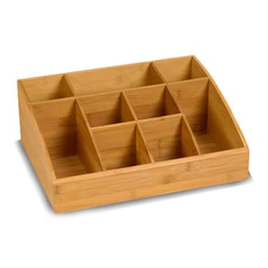 Rosseto SB103 Bamboo 9-Compartment Tabletop Display Organizer
