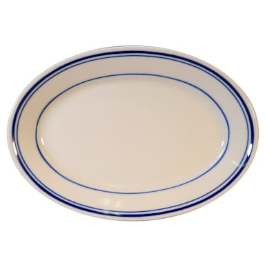 Homer Laughlin HLC1521085 Blue Band 8.13" Oval Plate