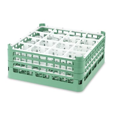 Vollrath 527711 Green 10.6"H 16-Compartment Glass Rack