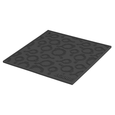Lodge® AS7SKT11 Black 7" Silicone Trivet with Skillet Pattern