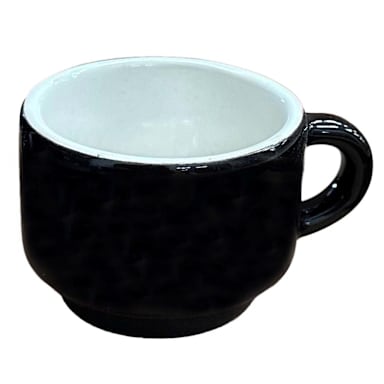 CUP,ESPRESSO,3OZ,BLACK,W/WHITE INT