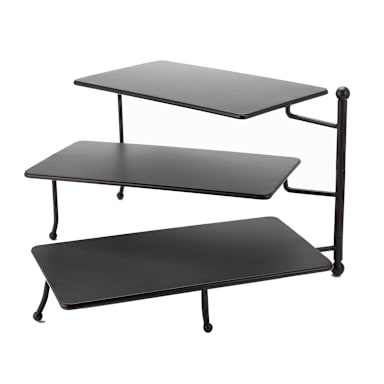 American Metalcraft TPREC3 Black 3-Tier 17.4 x 7.5 x 10" Stand