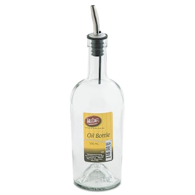 TableCraft H932 Clear 17 Oz. Glass Bottle with Pourer