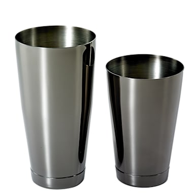 Mercer Culinary M37009BK Barfly Gun Metal Black Shaker / Tin Set