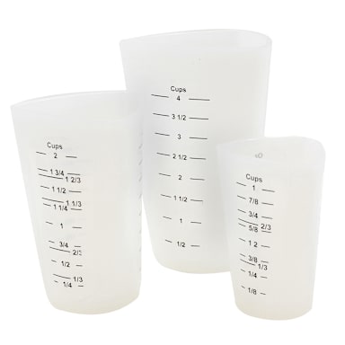 TableCraft HSMC3 3-Piece Stacking Silicone Measure Cup Set