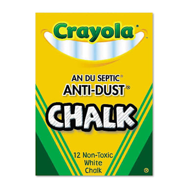 Crayola® CYC510402 Non-Toxic Anti-Dust® White Chalk