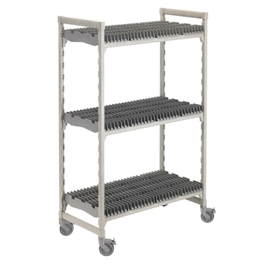 Cambro CPMU244875DRPKG Gray 3-Shelf Mobile Drying Rack