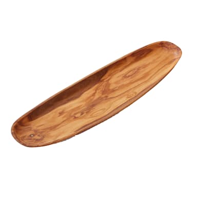 American Metalcraft OWMP Olive Wood 17.75 x 5.25" Serving Boat