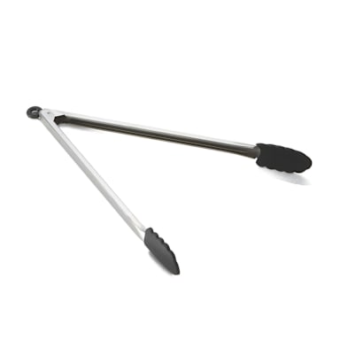TableCraft 4016BK S/S 16" Locking Tong with Black Silicone Head