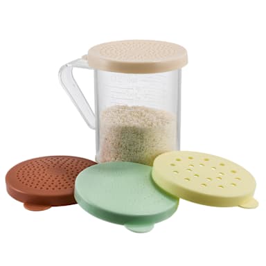 Darling Foodservice 10 Ounce Dredge with Four Snap-On Lids