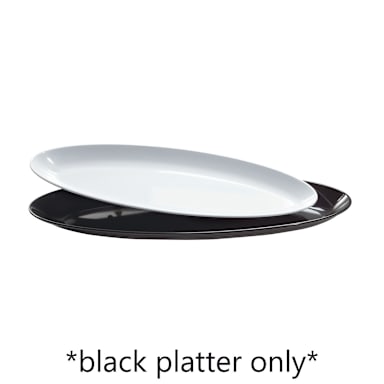 G.E.T. ML-255-BK Siciliano Black Melamine 4 Qt. Platter - 3 / CS