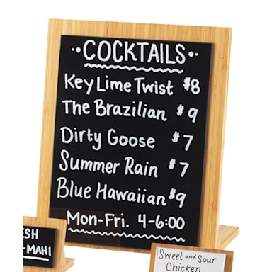 Cal-Mil 1103-811-60 Write-On Tabletop Sign with Bamboo Frame