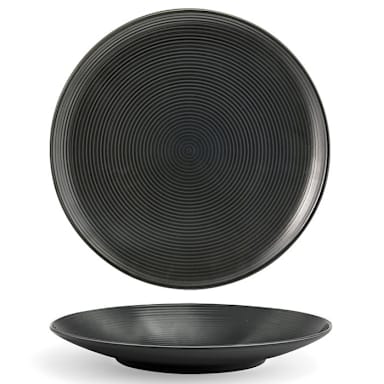 FOH DSP022BKP22 Spiral Ink 9.5" Round Plate - 6 / CS