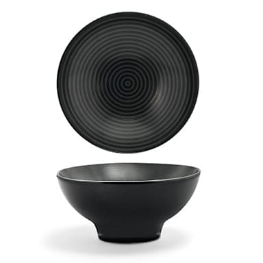 FOH DBO006BKP23 Spiral Ink 5" Footed Bowl