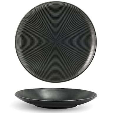 FOH DSP008BKP23 Spiral Ink 8" Round Plate