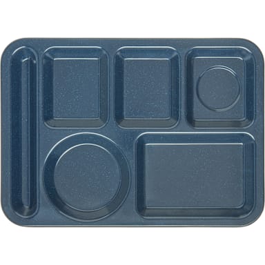Carlisle 4398035 Cafe Blue Left-Hand 14 x 10 In 6-Comp. Tray