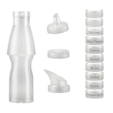 Bon Chef 9571 Salad Dressing Bottles with Caps and Collars