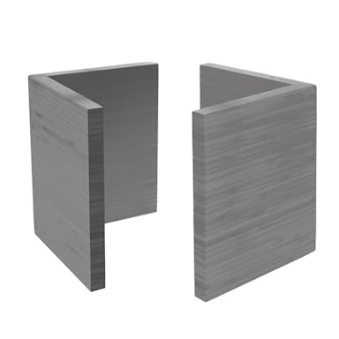 FOH BHO062GYB20 B3 7.5" Tall Smoke Bamboo L-Riser - 2 / CS